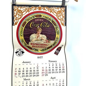 VTG Coca-Cola 1977 Calendar 75th Anniversary Advertising Poster Victorian Art